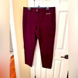 WORTH Merlot casual pants withh equestrian accents